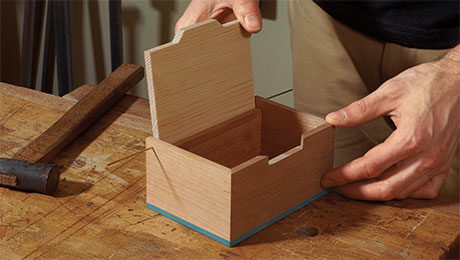 box with built in hinge