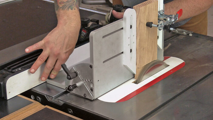 Versatile router sled works on table saw, too