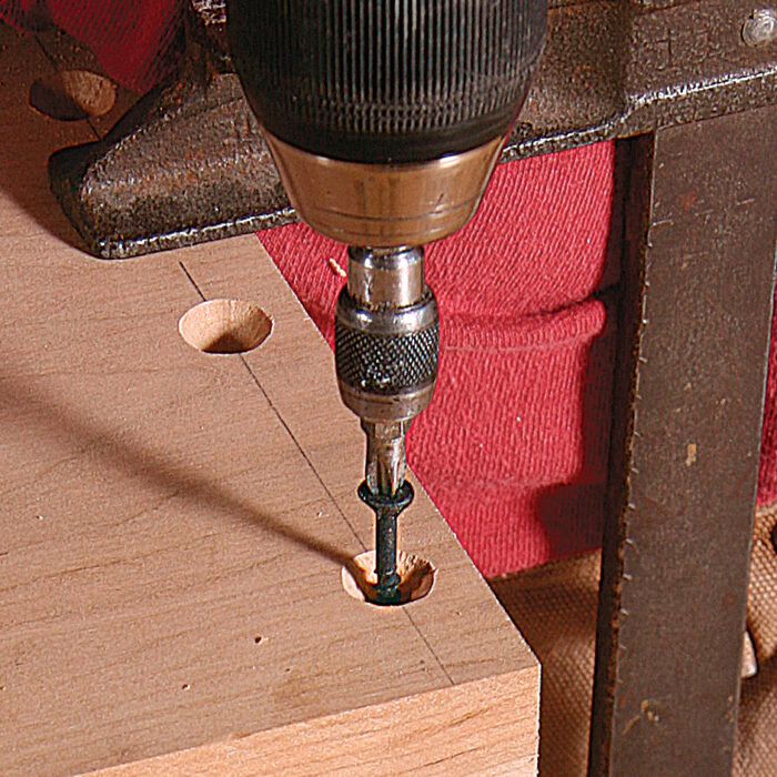 Then drive the screw. Accurate, tight, split-free screw joints result from proper predrilling.